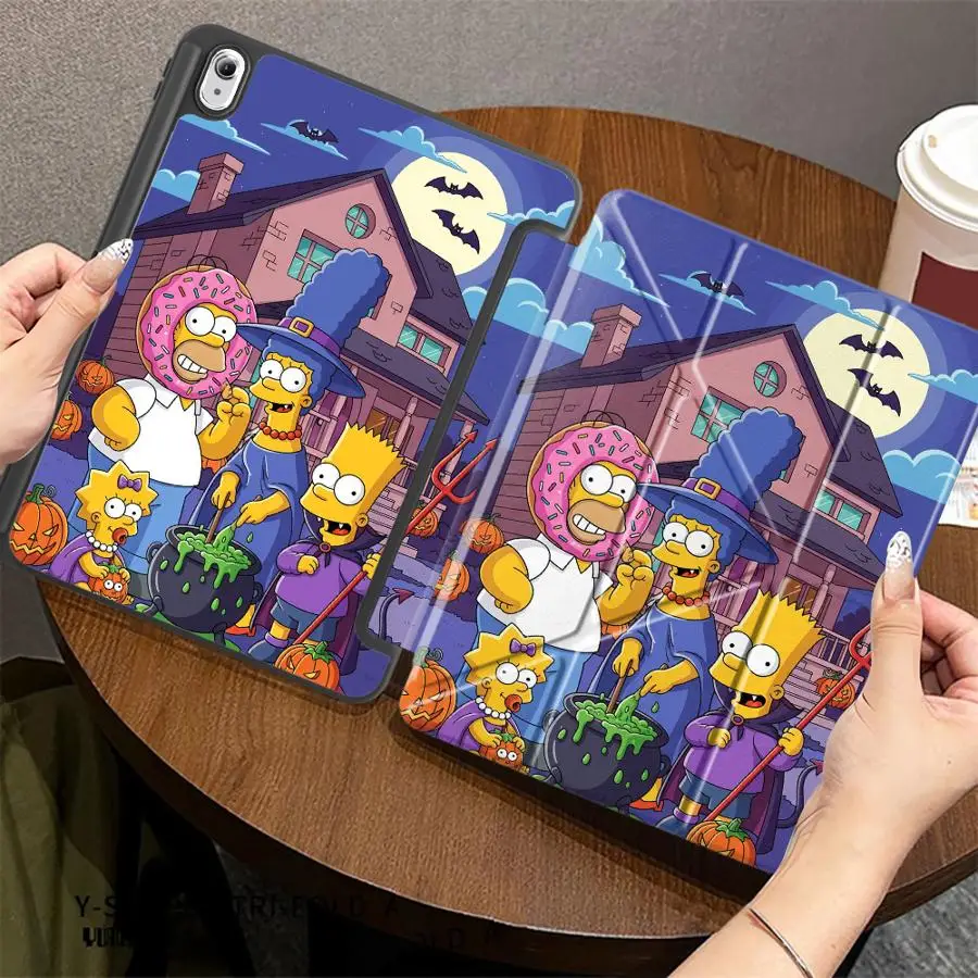 S-Simpsons Cute With Pen Slot Cover Tablet Case For Samsung For Galaxy Tab A8 2022 S7+ S8+ 12.4 inch S9+ S10+ S9 FE A11 Plus S10