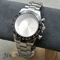 Alta calidad, 40mm, adecuado para movimiento VK63 VK63A, accesorios de reloj de cristal de zafiro, correa de reloj resistente al agua de acero inoxidable 904L