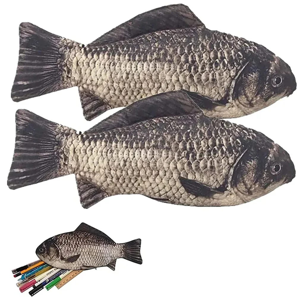 Estojo de Lápis em Forma de Peixe – Bolsa de Armazenamento Fofa para Escritório e Escola, Bolsa Multifuncional para Canetas, Marcadores e Maquiagem, Presente Engraçado para Crianças
