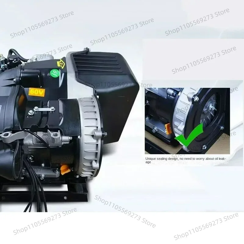 Electric start 6KW dual cooling electric vehicle range extender 48V 60V 72V car generator silent frequency conversion view 4