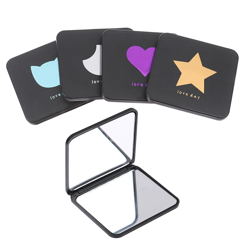 

1PC Foldable Makeup Mirror Mini Square Makeup Vanity Mirror Portable hand mirror Double-sided mirror pocket makeup mirror