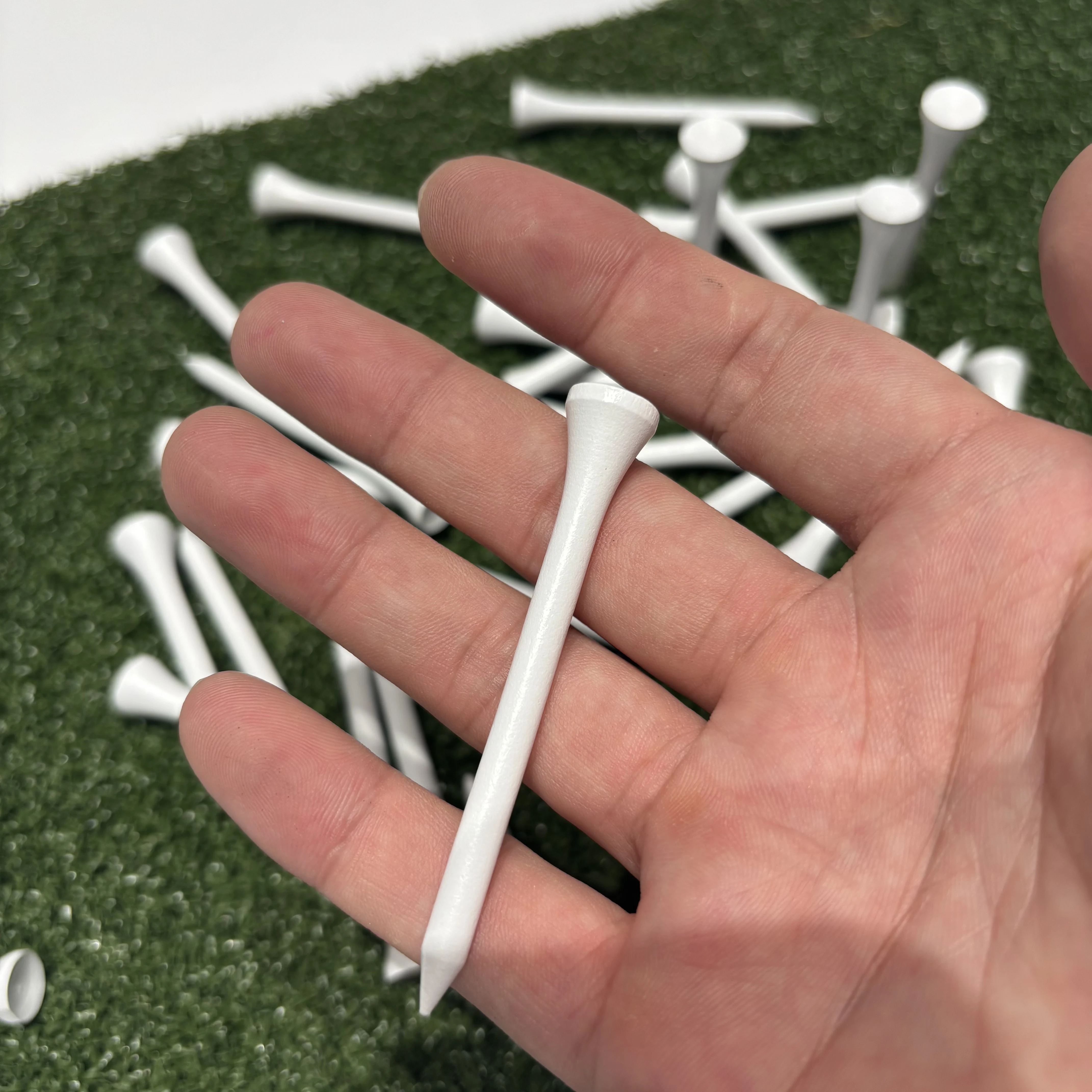 Golf Weiße Holz-Tees Golfball-Tees 70mm Höhe Packung mit 100/50 Stück – Detail 7