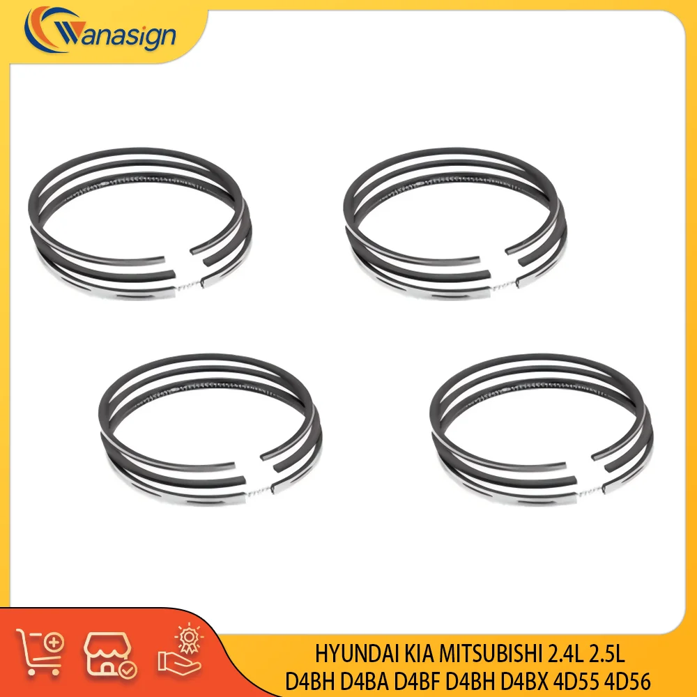 ENGINE STD Piston ring Set For HYUNDAI KIA MITSUBISHI 2.4L 2.5L L4 2.5T 2.4T Diesel D4BH D4BA D4BF D4BH D4BX 4D55 4D56 1980-2024