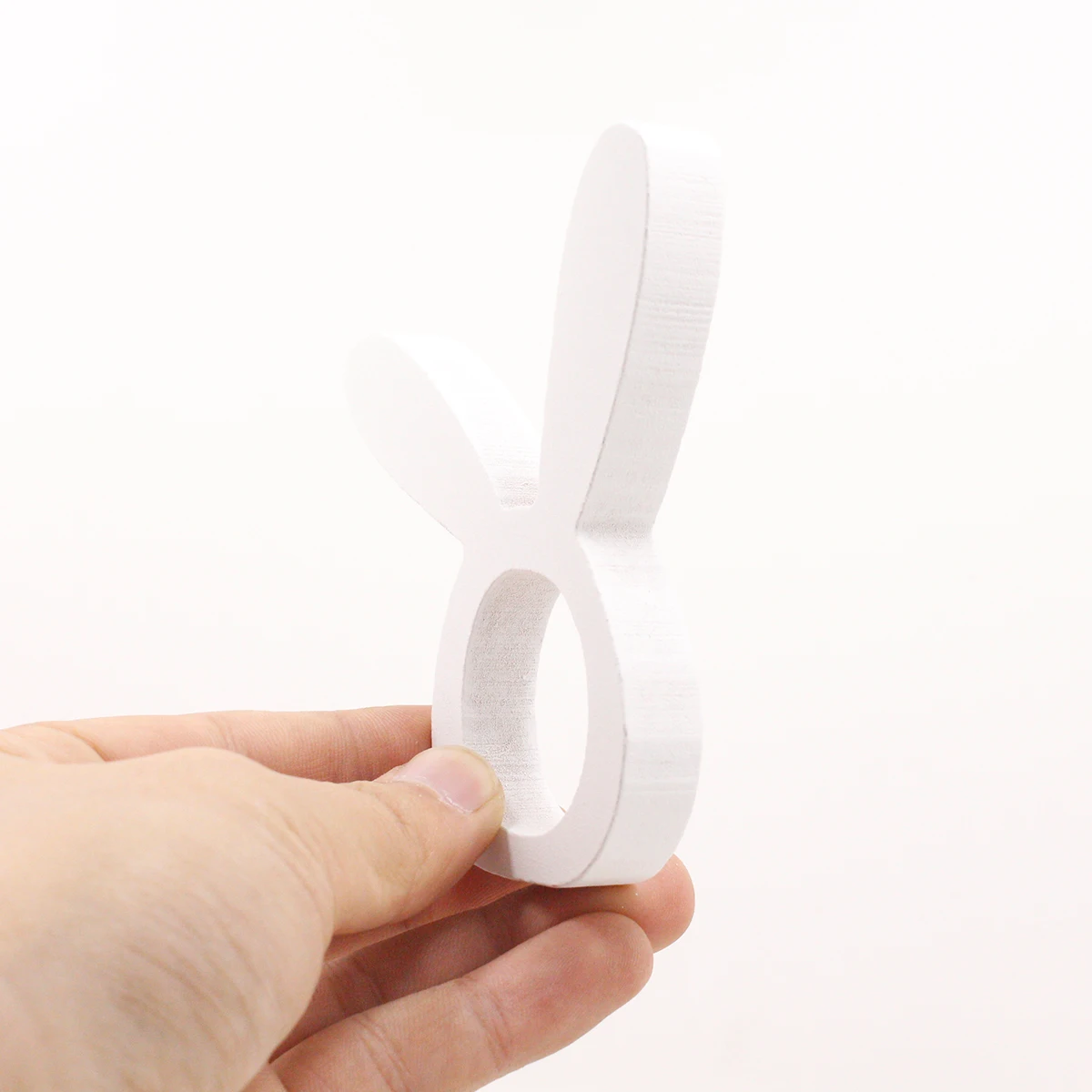 

10Pcs Wooden Rabbit Napkin Rings Fashionable Napkin Holder for Wedding Birthday Party Dinner Banquet Table Decoration Accessory