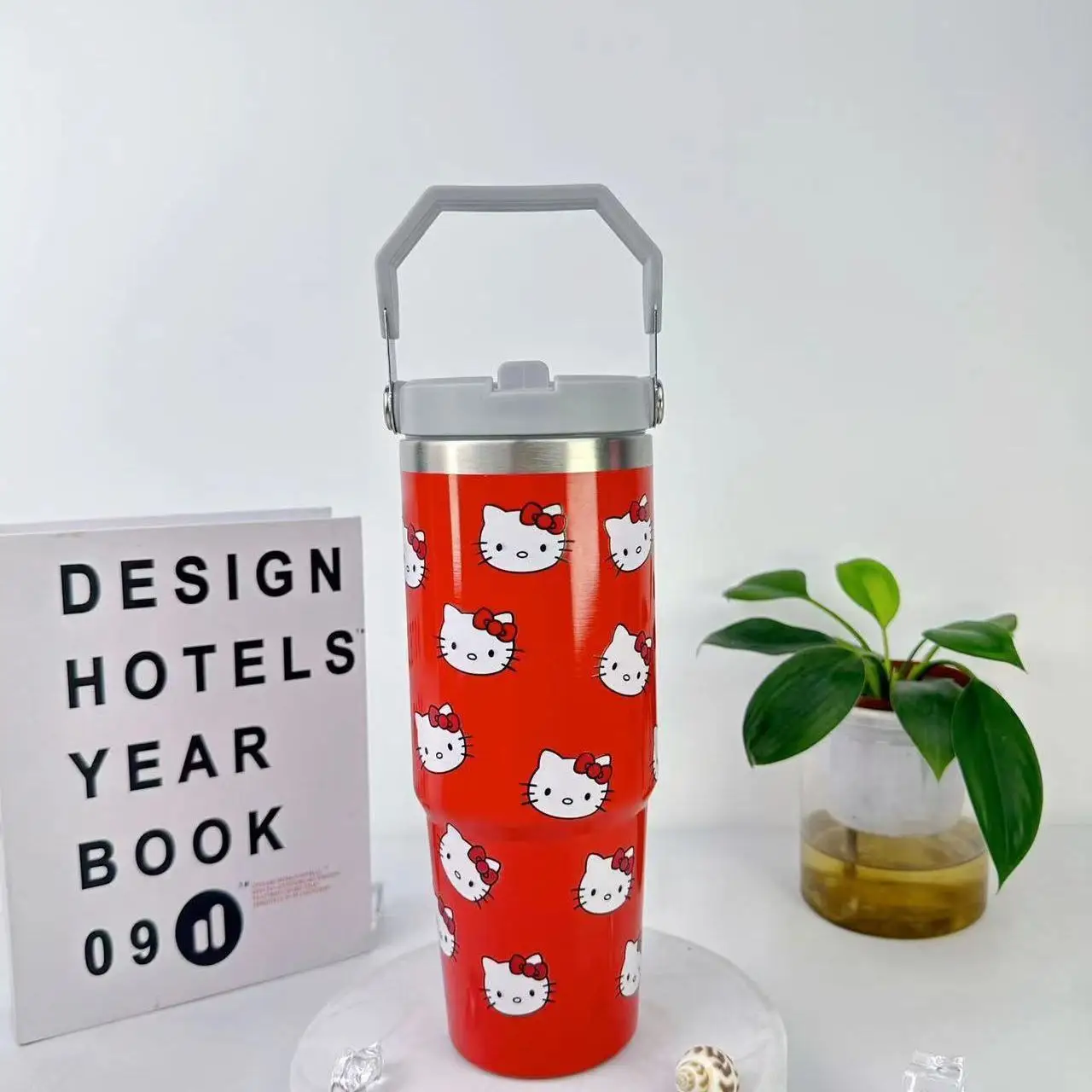 

Hello Kitty New High-Value Insulated Cup 304 Large Capacity Car Stainless Steel Ice and Hot Retention Cup For Women Girls Kids