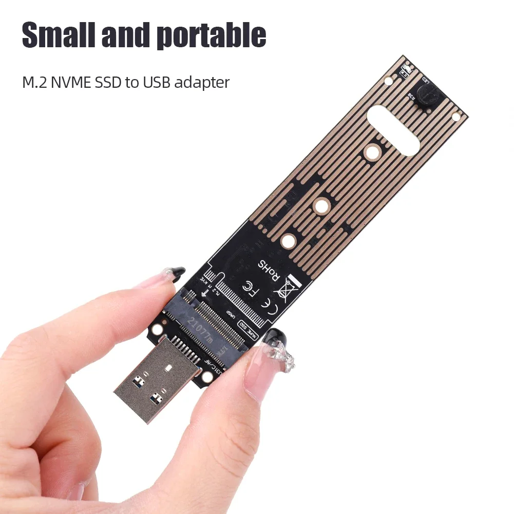 M.2 NVME Riser Board USB3.1 Конвертер жесткого диска 10 Гбит/с Gen 2 Convert Card Plug and Play для Samsung WD Black Intel NVME SSD
