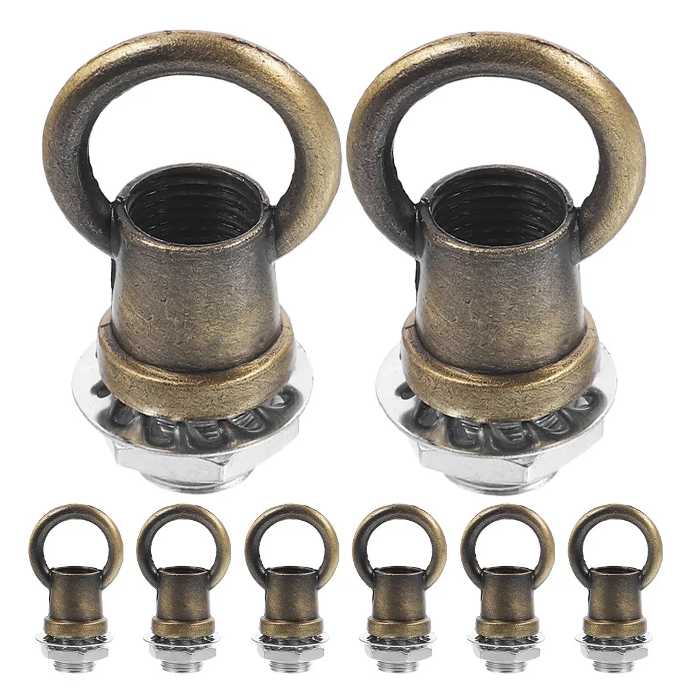8Pcs Lightweight Portable M10 Threaded Hook Rings Bull Nose Design for Vintage Modern Pendant Light Chains Chandelier Suspension
