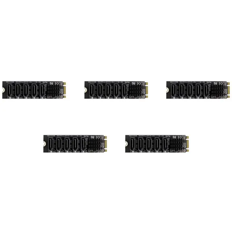 Ingenious-5X M.2 NGFF B-Key SATA Change 5 Port Expansion Card 6Gbps Expansion Card JM575 Chipset