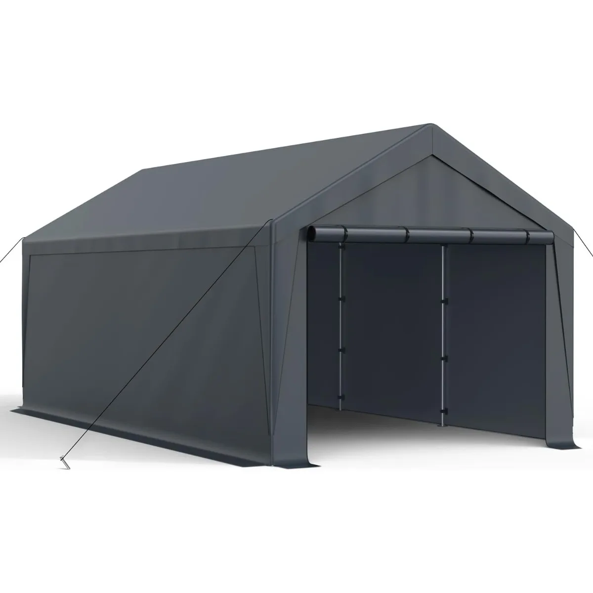 12x20FT Heavy Duty Carport, Portable Garage with Removable Sidewalls and Doors UV Resistant Waterproof Carport Canopya