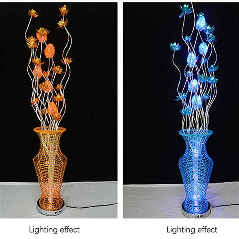 TEMOU-Lámpara de pie decorativa de estilo nórdico, luz LED de pie con diseño de flores, estilo moderno, para sala de estar, sofá, dormitorio y boda