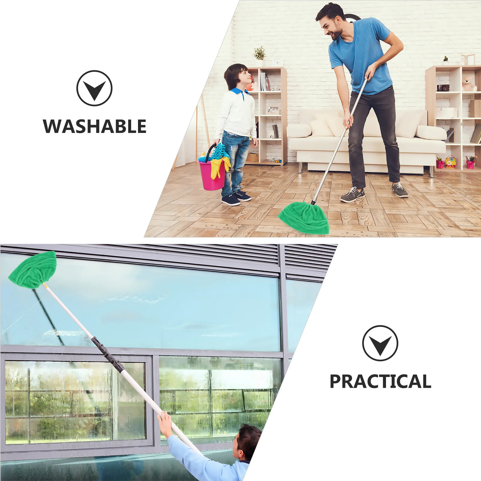 

Floor Reusable Pad Sweeping Home Cleaning Tool Dry Wet Mop Broom Sweeping Floor Cleaning Reusable Cover Mop Cloth Replacement