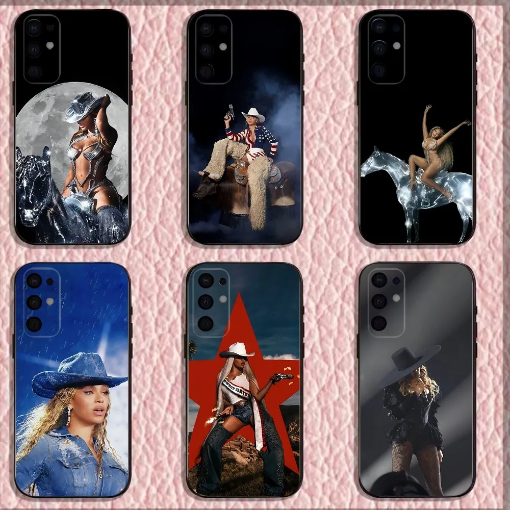 

B-Beyonce COWBOY CARTER Phone Case For Samsung S25,S24,S21,S22,S23,S30,Ultra,S20,Plus,Fe,Lite,Note,10,9,5G Black Cover