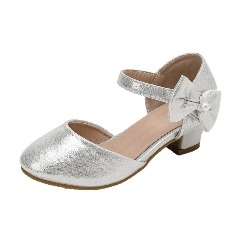 Summer New Girl Princess Shoes Fashion Bow Comfortable Girls Sandals Children's Performance Dress Party High Heels for Kids