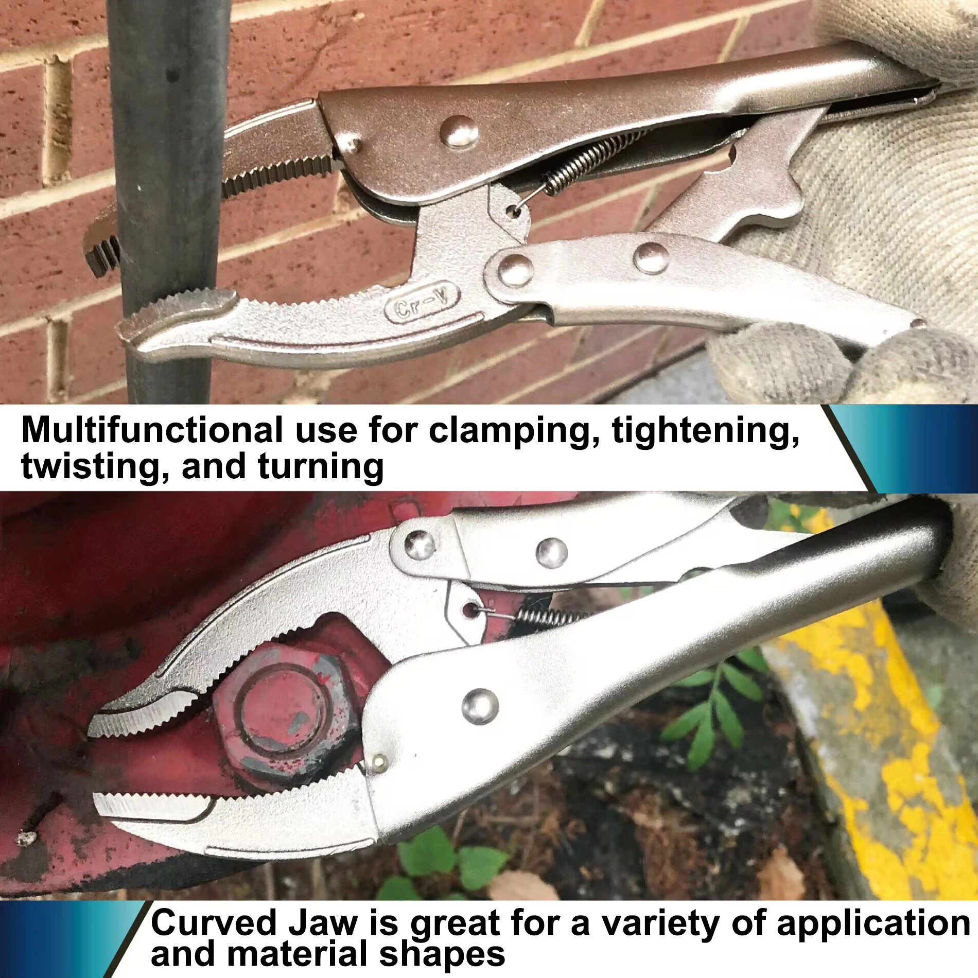 

2 Pc 10 inch Radiator Hose Clamp Locking Pliers Open mouth pliers Multi functional handmade tools at an ultra-low price