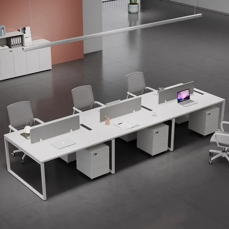 

White Wooden Office Desk Modern Computer Standing Executive Bedroom Office Desk Long Organizers Meuble Bureau Hotel Furniture
