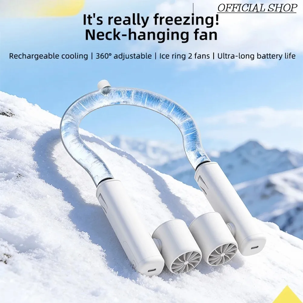 Portable Neck Fan High Speed Turbine Powerful Airflow Bladeless Cooling Fan Handheld Sport Fan for Travel Outdoor Wear
