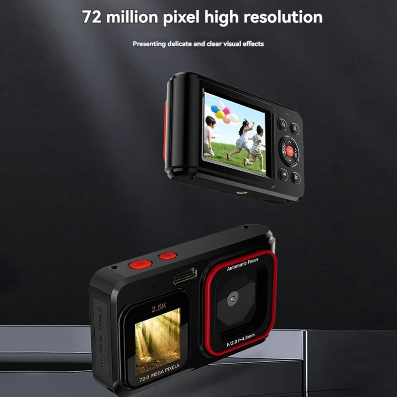 Best-Kids Mini Digital Camera 2.5K HD 72MP Dual Screen High-Definition Pixel Camera 16X Zoom Monocular Cameras With MP3