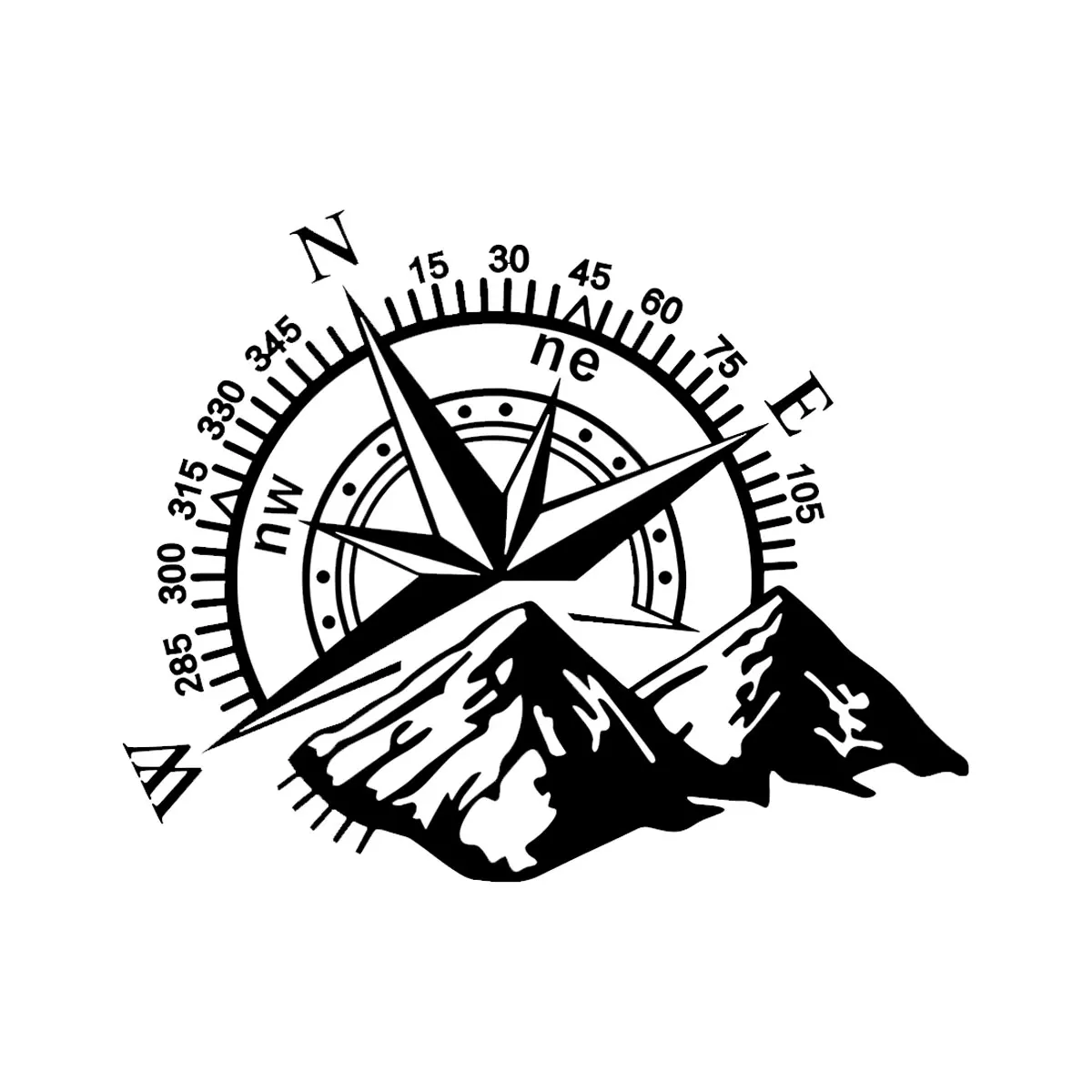 Mountain Compass Motorcycle Sticker Adventure Sports Style For Truck Moto Car Window Body Decoration Decor Auto Decal Camper
