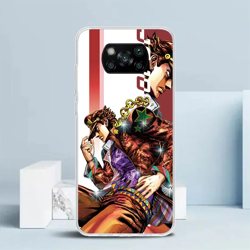 JoJo Bizarre Adventure Anime Phone Case For Xiaomi Poco X6 X5 X4 X3 Nfc F6 F5 Pro F4 Gt F3 F2 F1 M5S M4 M3 M2 Soft TPU Back Cove