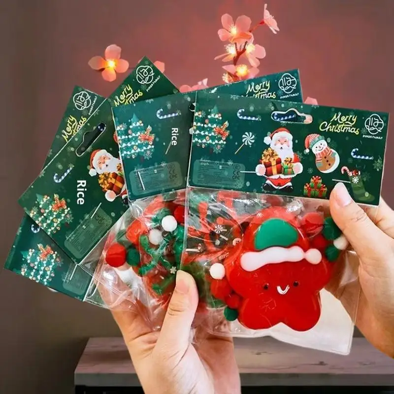 لطيف الكرتون عيد الميلاد موضوع محاكاة ضغط اللعب قرصة الضغط الإجهاد اللعب الهدايا