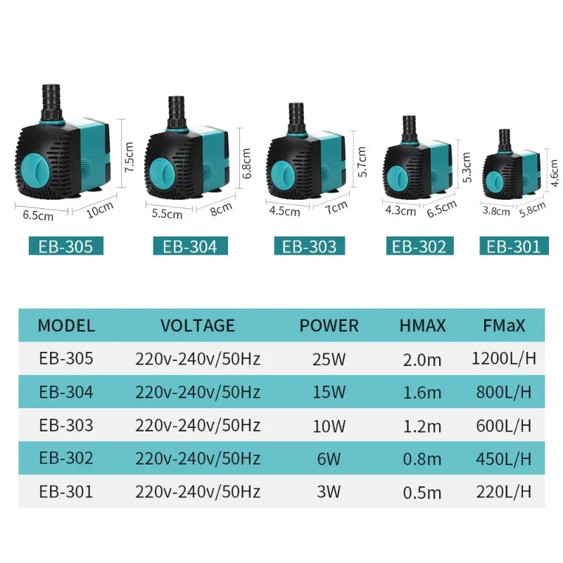 1pc Aquarium Submersible Pump Silent Waterproof Low Pressure Submersible Fountain Filter Fish Pond Water Tank Pumping Pump