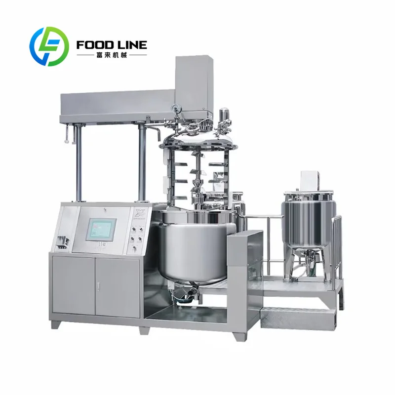 Customize Cosmetic body lotion cream making vacuum emulsifying homogenizer mixing machine with water tank