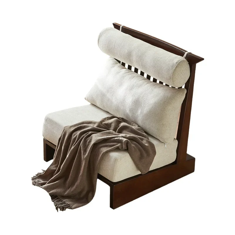 Japanese lazy, sofa chair, solid wood living room for home use, removable wabi-sabi