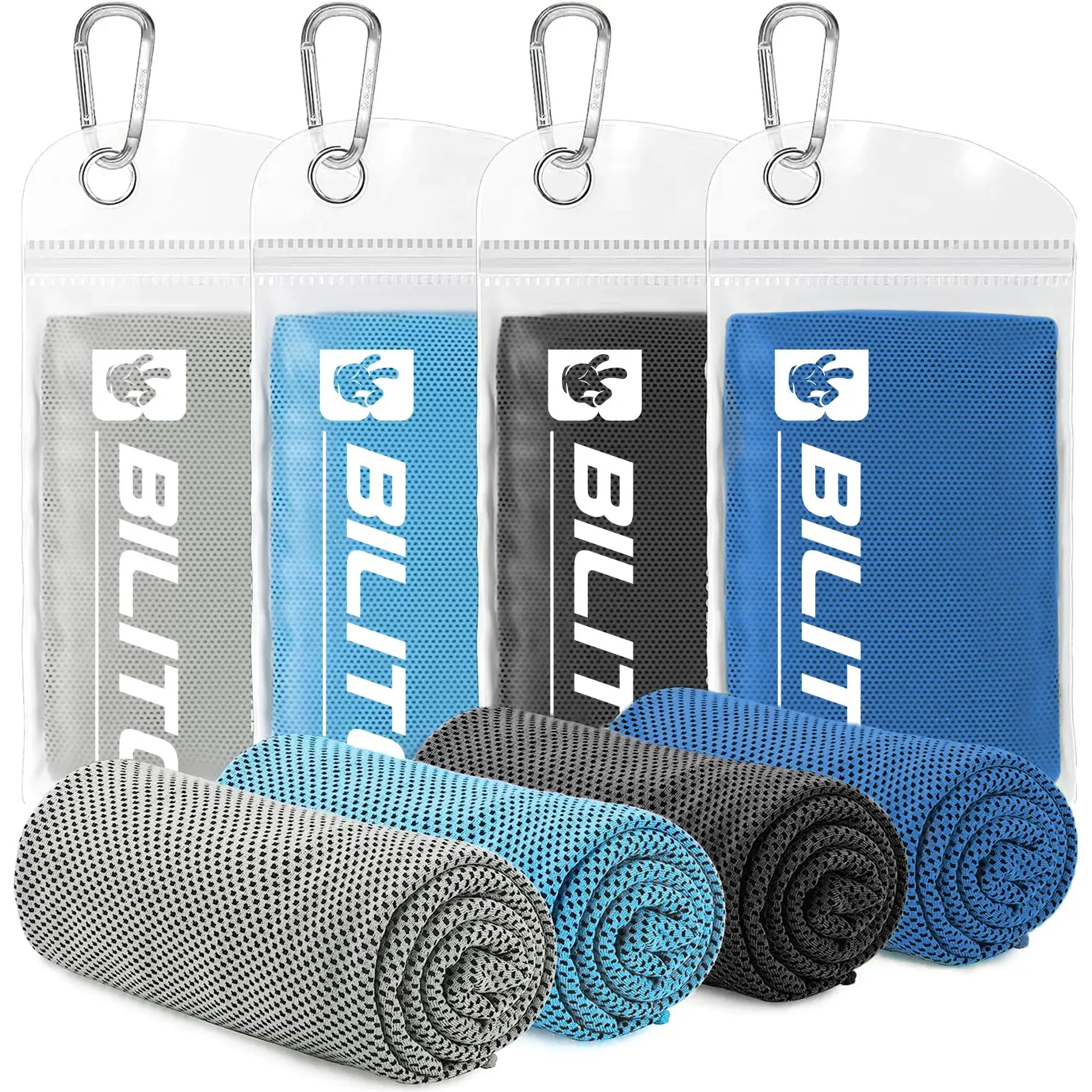 Cooling Superfiber  Towel 4-Pack - Soft Breathable Neck Wraps for Sports, Yoga, Gym, Running & Outdoor Activities