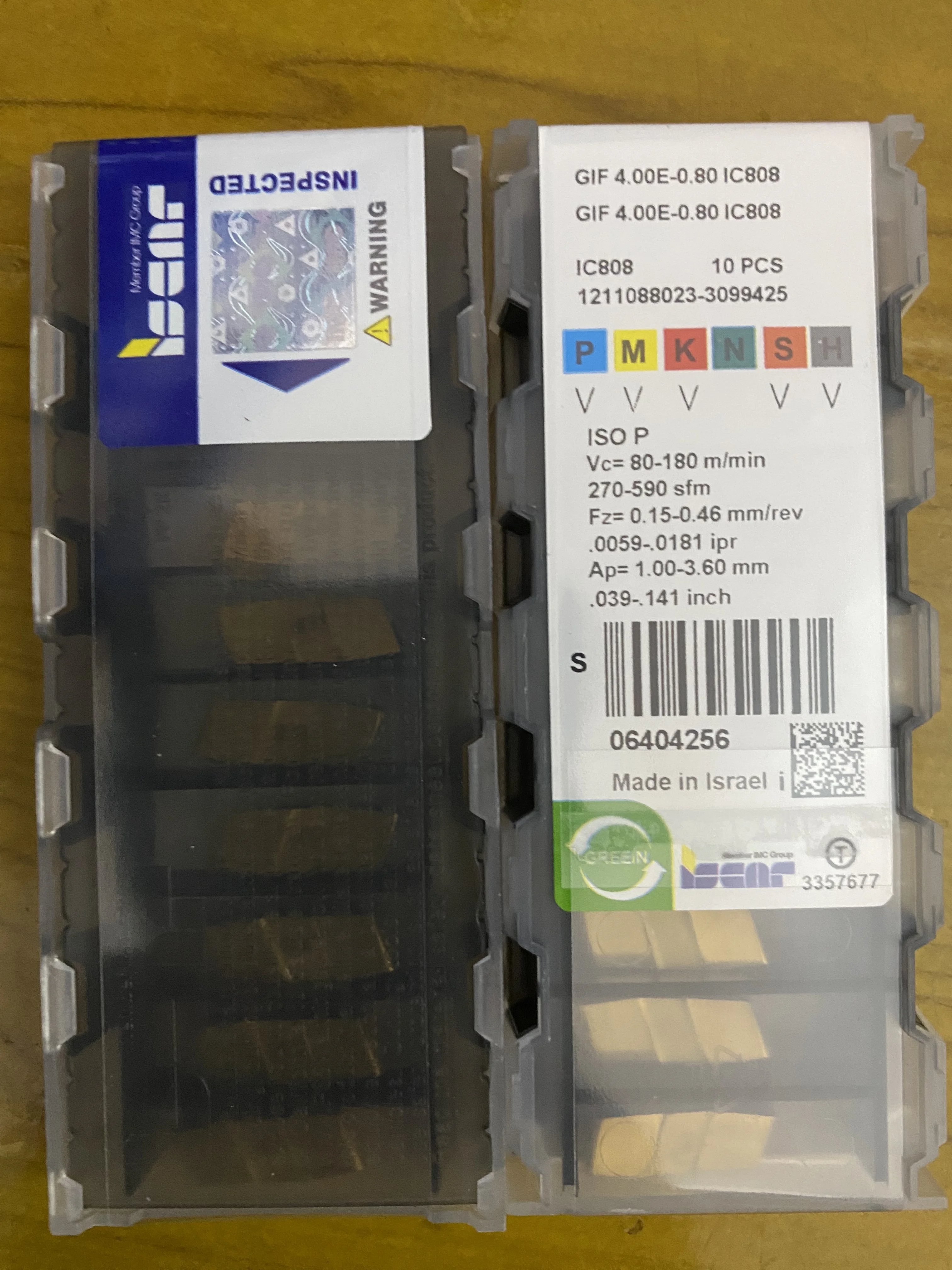 

Hard alloy cutting blades GIF 4.00E-0.80 IC808