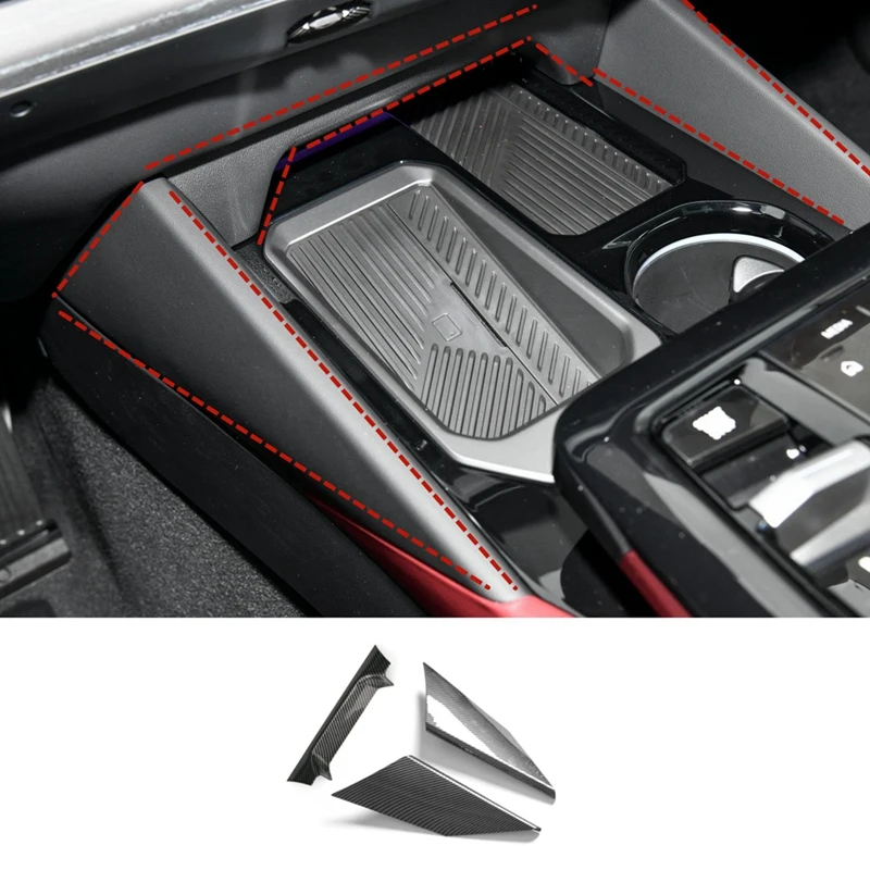 For BMW 5 Series G60 2024 Carbon Fiber Car Center Control Side Gear Cover Trim Interior Accessories