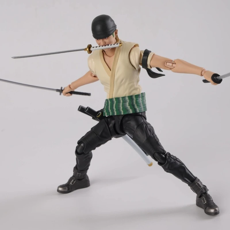 

Bandai SHF One Piece Zoro Roronoa Zorro Live version Doll Figure Model Collection gift
