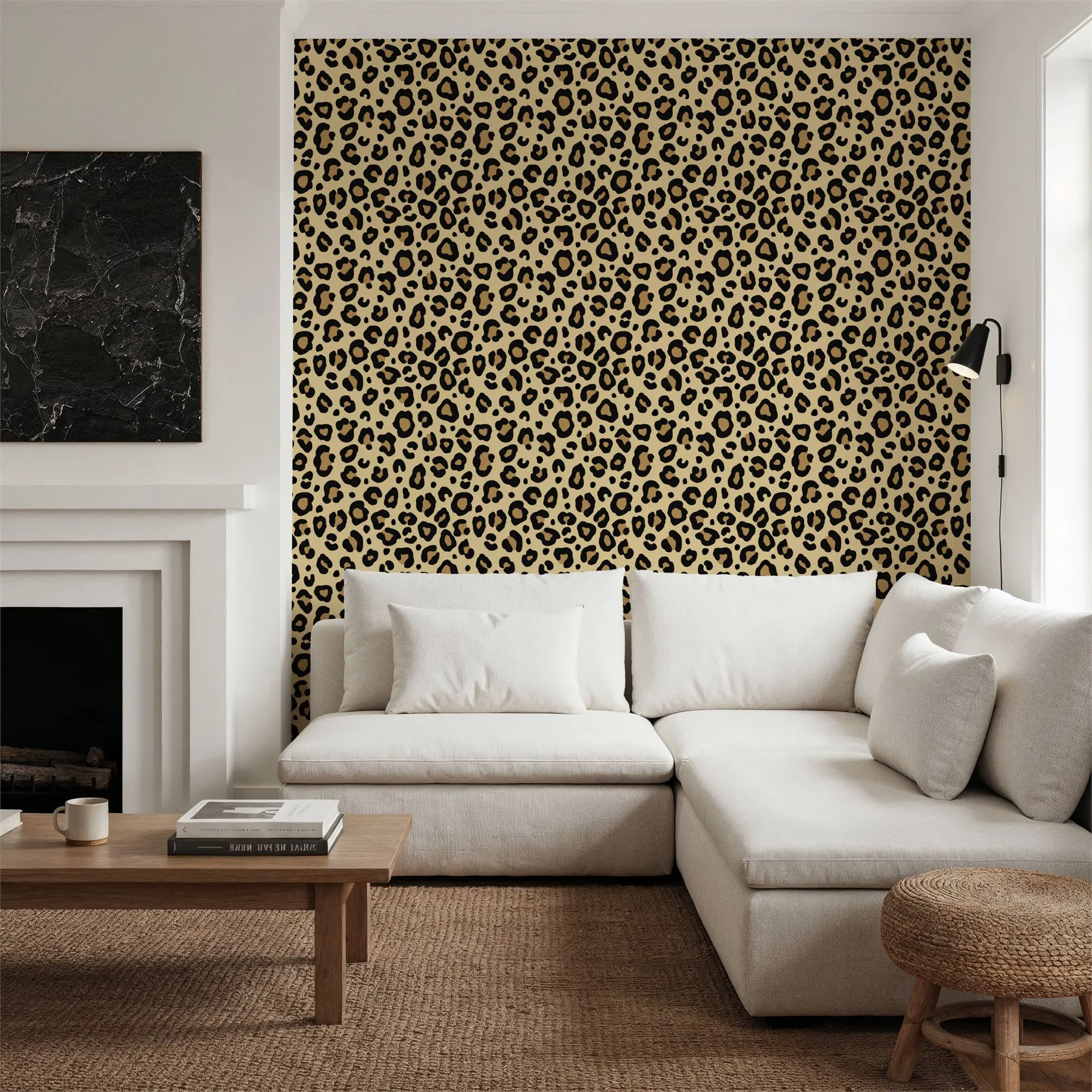 Leopard Skin Grrrrrr on Repeat Custom Wallpaper Wall Mural for Living Room