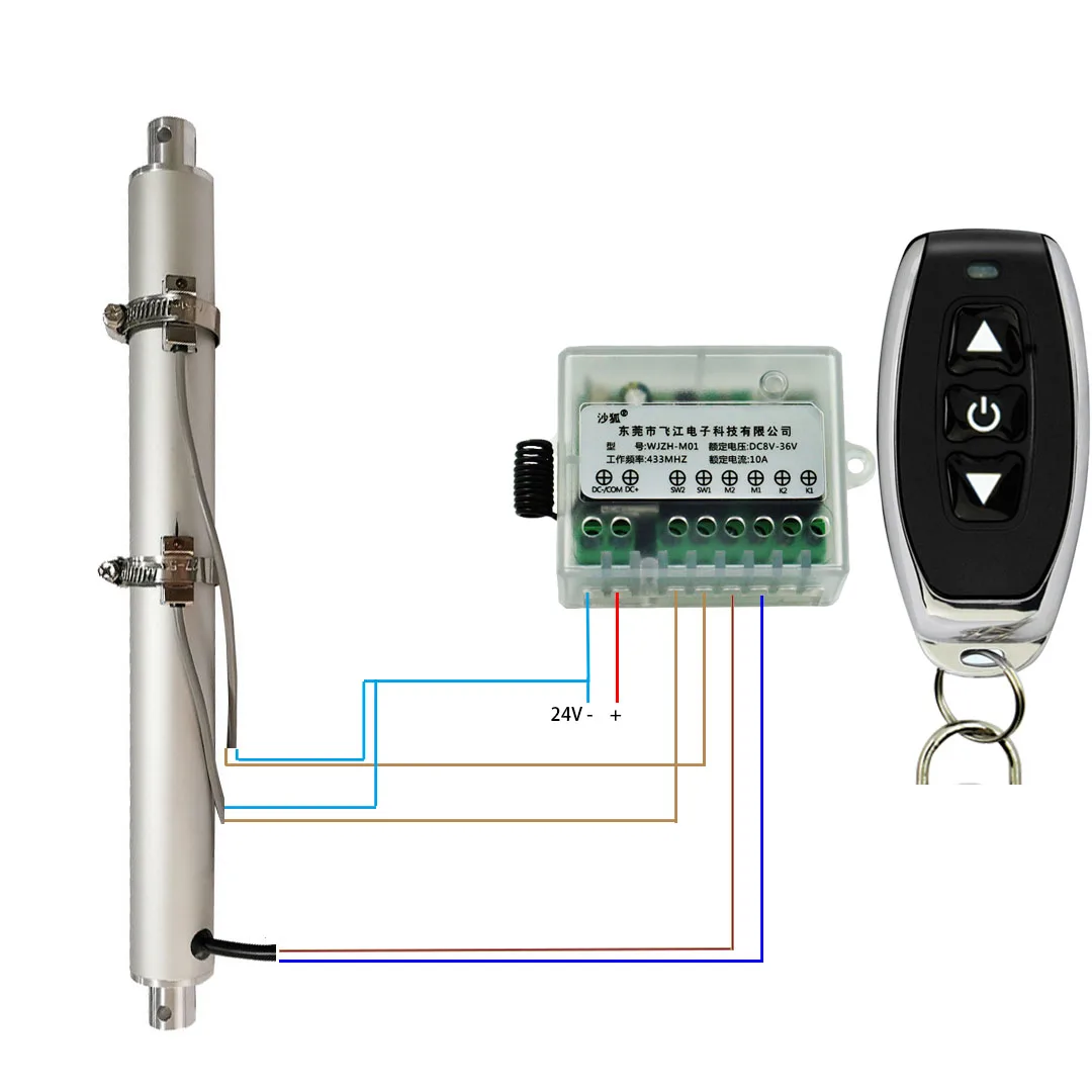 L35 Adjustable Stroke Linear Actuator Remote Control Kit Magnetic Limit Switch High Force 1500N