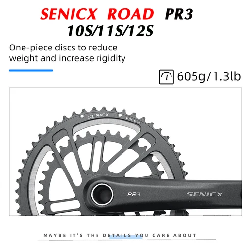 Imagen 2 del producto SENICX bicicleta de carretera 2x10 /11/12 velocidades manivela rueda 50-34T 53-39T 36-52T 30-46T doble plato bicicleta de carretera platos y bielas