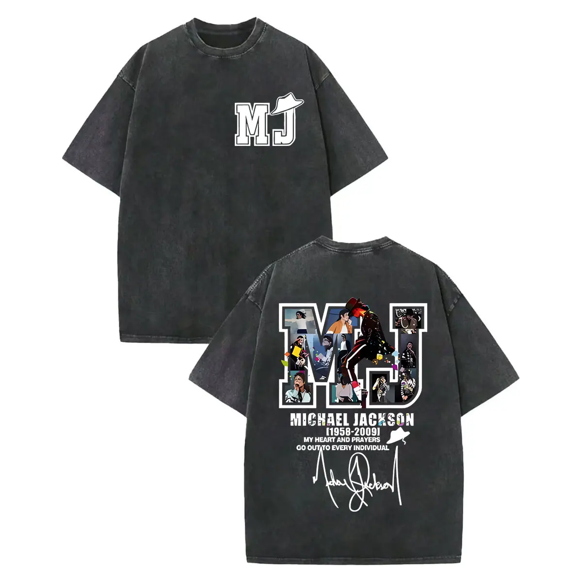 خمر غسلها مايكل جاكسون الجرافيك تي شيرت الرجال النساء Harajuku روك الملابس تي شيرت موضة عادية تي شيرتات قصيرة الاكمام
