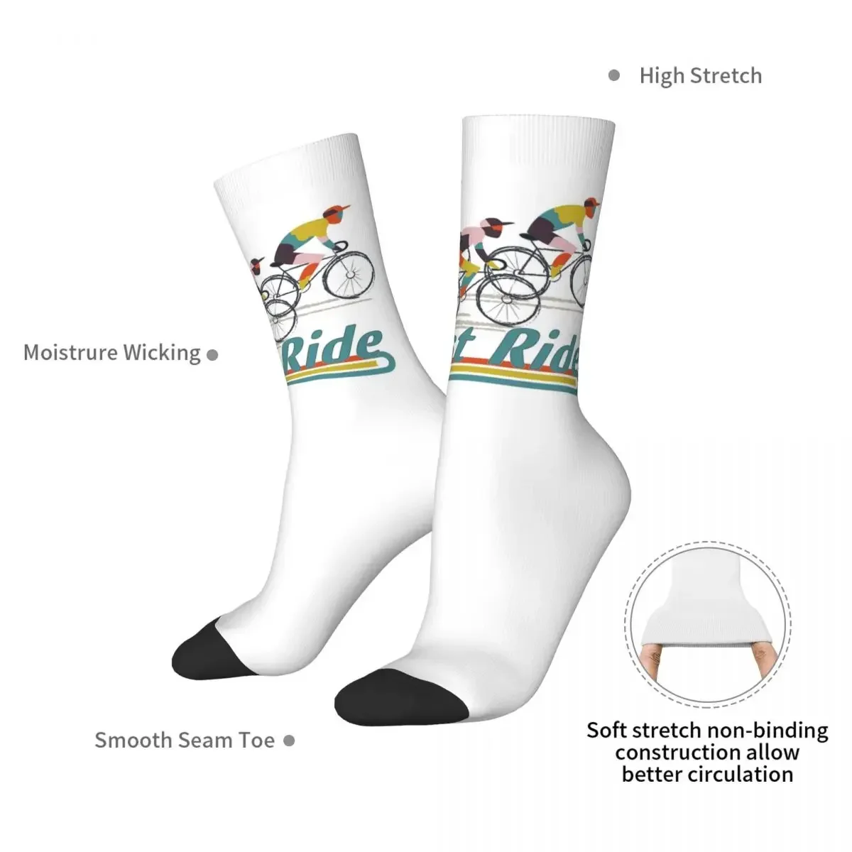 Ride To Win Socks Harajuku Super Soft Stockings All Season Long Socks Accessories for Unisex Gifts