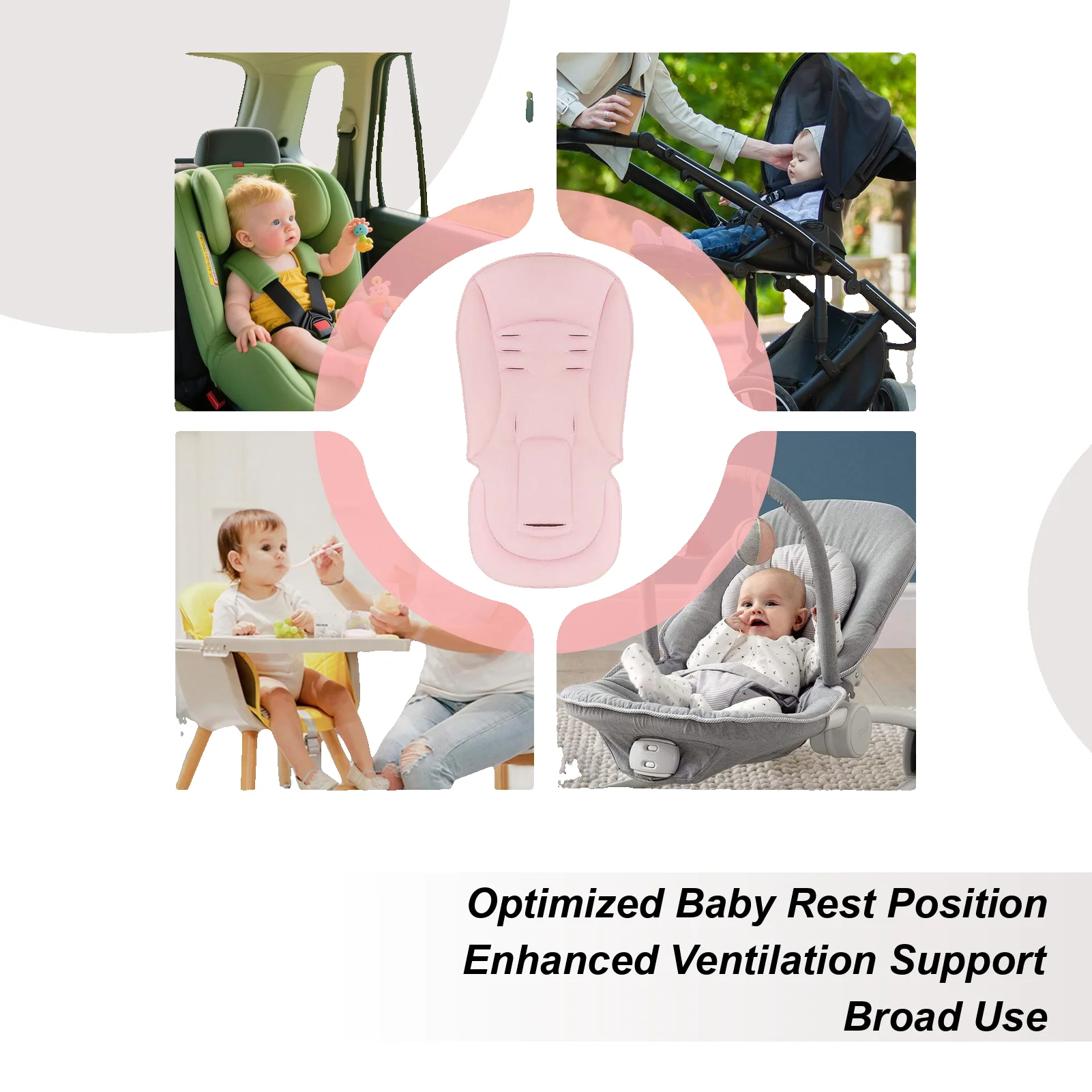 

Baby Stroller Cushion Universal Soft Comfortable Seat Mat Breathable Pad Thickened Cotton Pram Mattresses Stroller Accessories