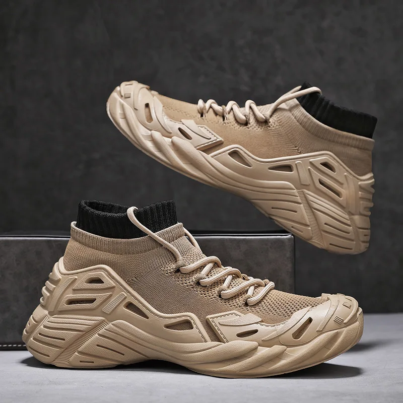 

Fashion Casual Sneakers Men Mesh Knit Breathable Outdoor Sneakers Walking Running Sport Shoes High Quality Designer Socks Shoes