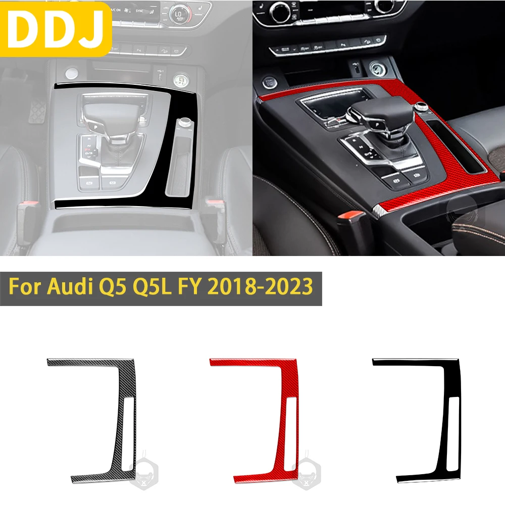 For Audi Q5 Q5L FY 2018-2023 Accessories Carbon Fiber Interior Auto Gear Panel Outer Frame Trim Sticker Modification Decoration