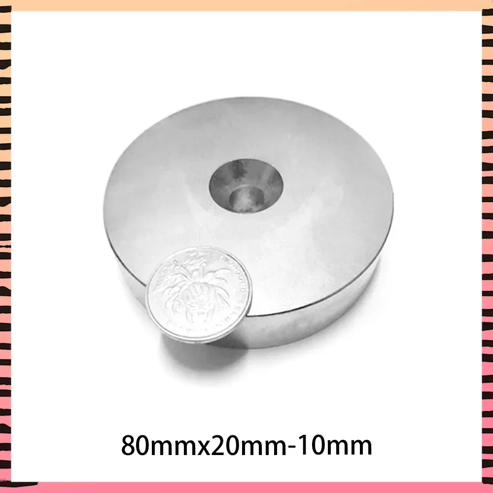 

1PCS 80x20-10mm Circular Spuer Strong Neodymium Magnet NdFeB Powerful Magnetic Sheet Large Round Rare Earth N35 Search Magnets