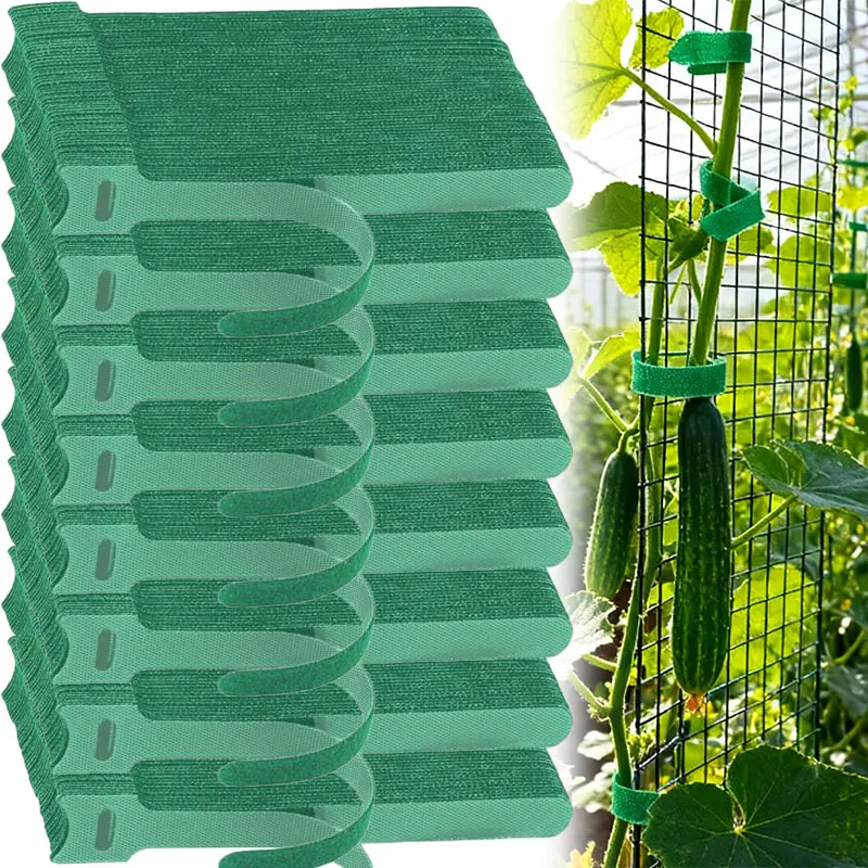 500/10PCS Green Invisible Garden Ties Reusable Strap Plants Adjustable Soft Strap No Damage Multi Purpose Home Cable Plant Band