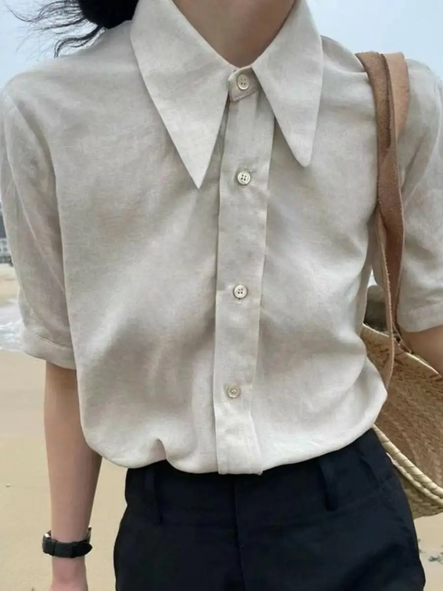 

Повседневная летняя женская футболка с коротким рукавом, универсальная, модная, в корейском стиле, универсальный топ с рынка Дондэмун.