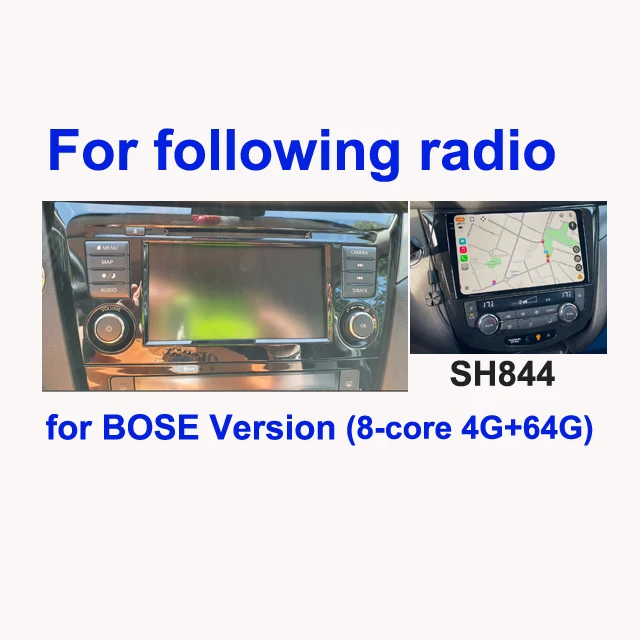 SINOSMART Android GPS für Nissan Qashqai J11 X-Trail T32 Rogue 2019–2021 mit 7" OEM Bildschirm, unterstützt BOSE, 360 Kamera, Ca 5