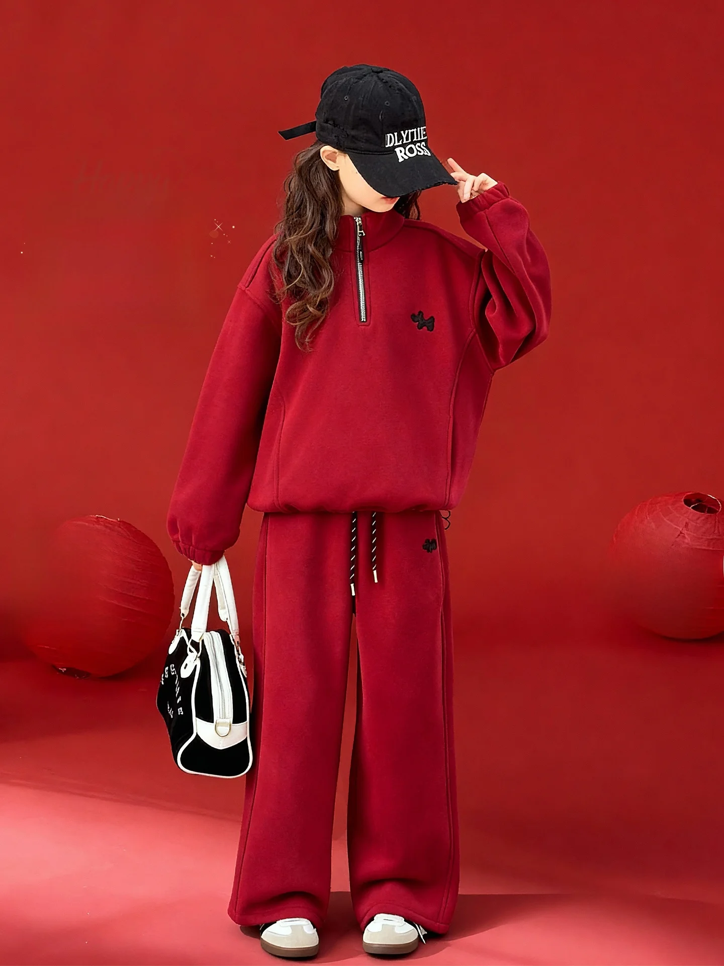 set-felpa-con-cappuccio-rossa-foderata-in-fce-per-ragazze-anno-zodiacale-cinese-abbigliamento-per-bambini-completo-invernale-casual