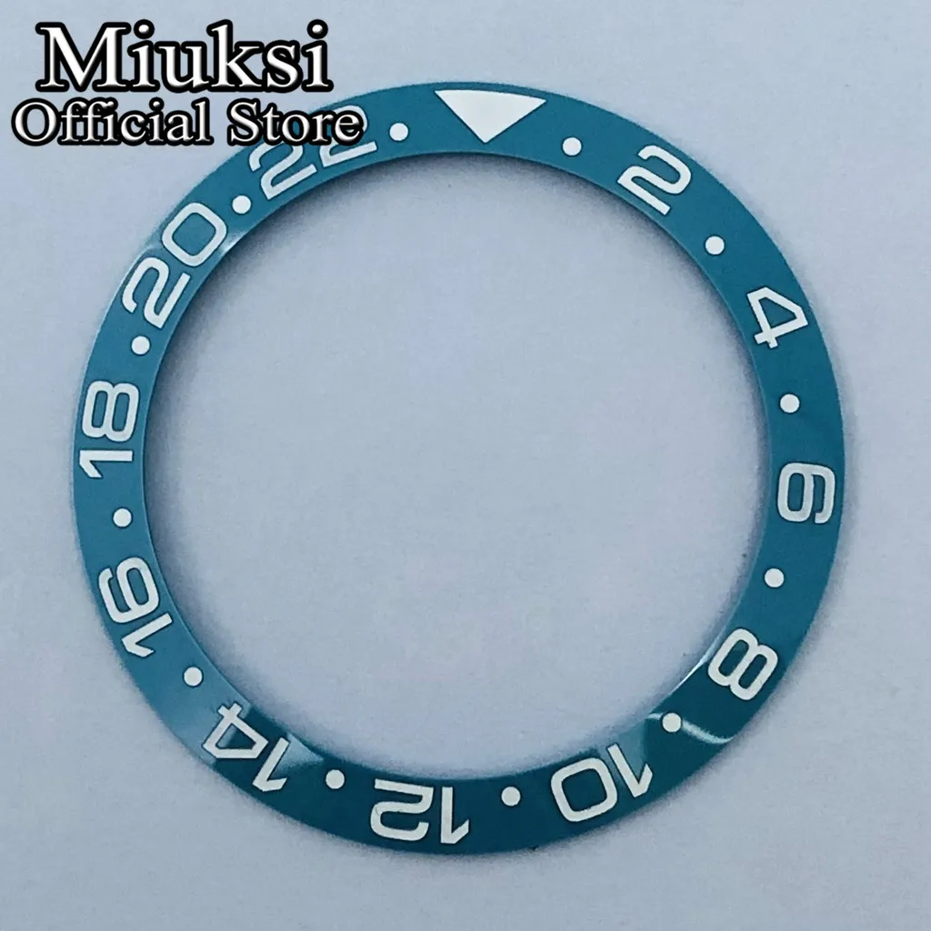 Miuksi high quality 38mm sky blue ceramics bezel insert fit 40mm watch case