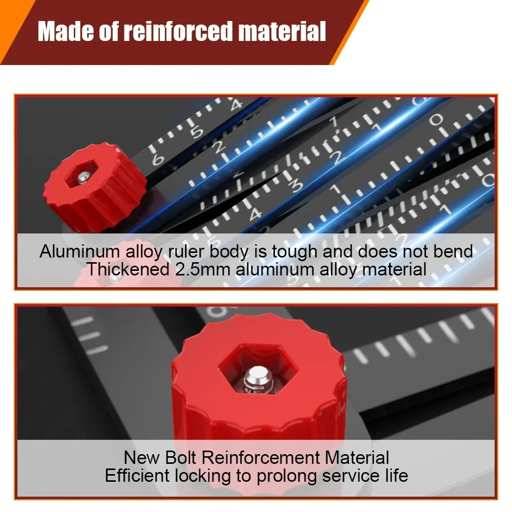 6/9/12 Aluminium Alloy Measuring Tape, Locating Drilling of Tile Holes Multi-angle Tape, Template Tools for Piercing Moulds.