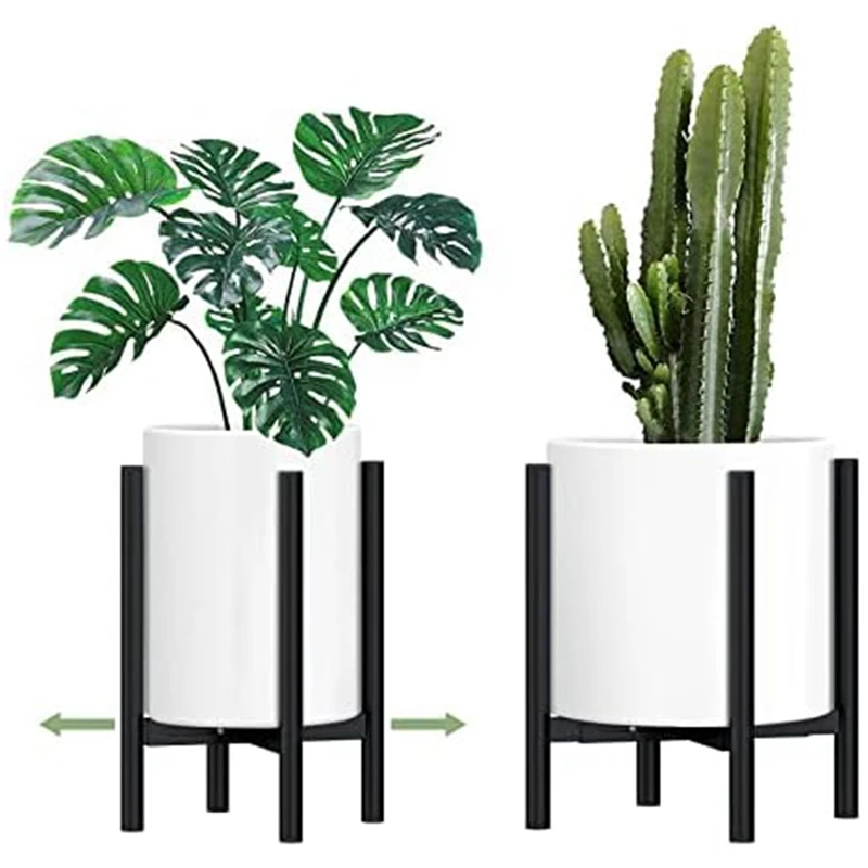 Plant Pot Holder Metal Black Plant Stand Simple Style Flower Pot For Home Plant Shelf Home Decoration