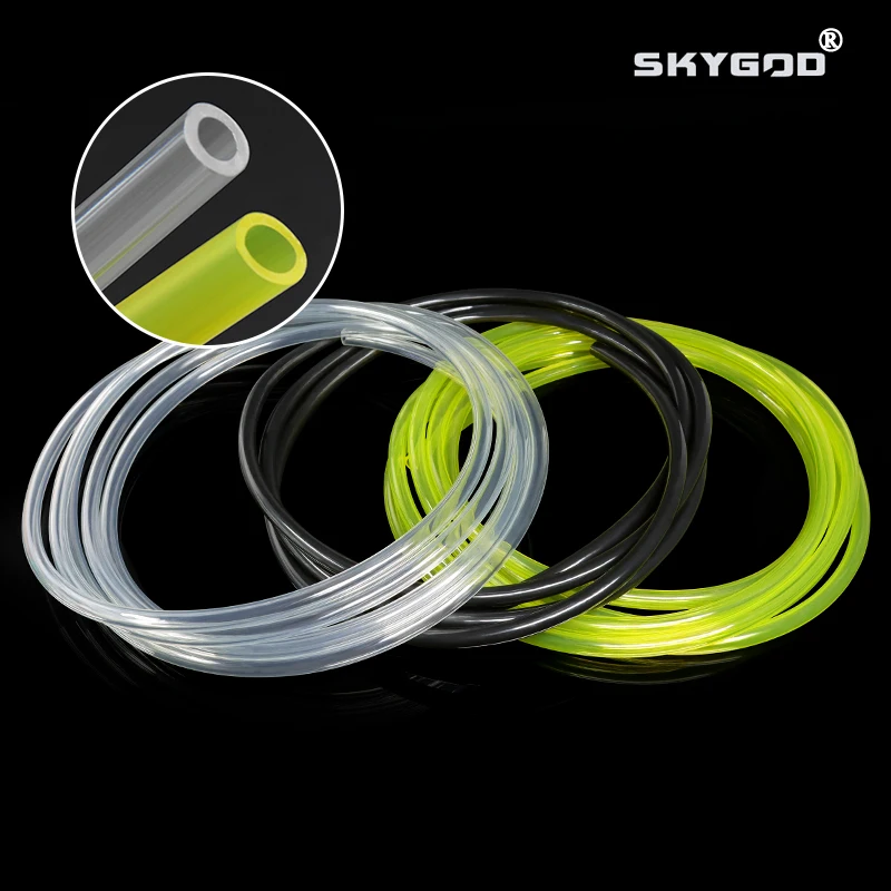Tubo de Óleo TPU Flexível e Resistente a Óleo para Motocicletas e Carros, Mangueira de Combustível Amarela/Preta/Transparente, Diâmetro 2mm 3mm 4mm 5mm 6mm 7mm
