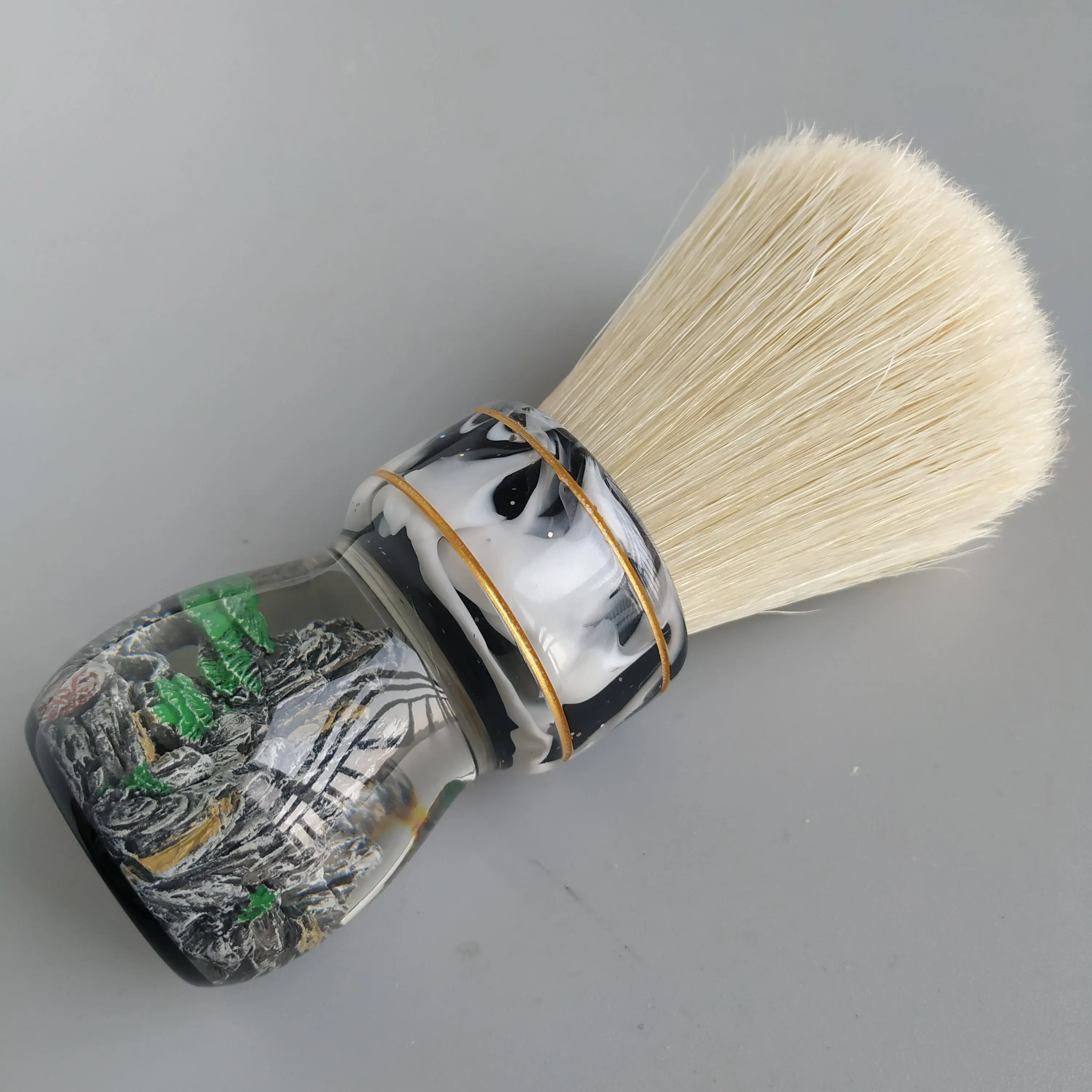 Dscosmetic 30mm Boar Bristle Shaving Brush Soft Good Backbone and Resin Handle for Man Wet Shaving