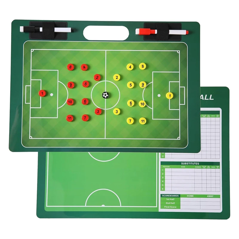 Double-Sided Dry Erase Soccer Board For Coach, For Sport Strategizing Techniques Plays